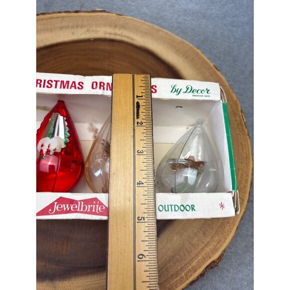 Jewelbrite Teardrop Unbreakable Christmas Ornaments Decor Set Box 1970s - Picture 13 of 15